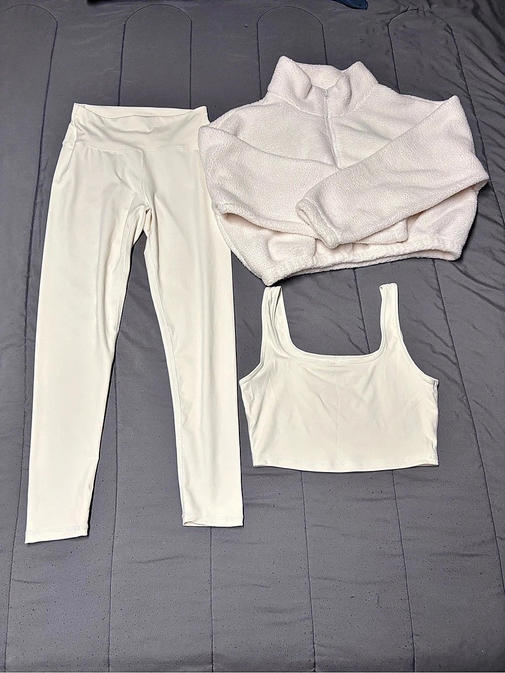 White 3-Piece Activewear Set Size Medium Like New